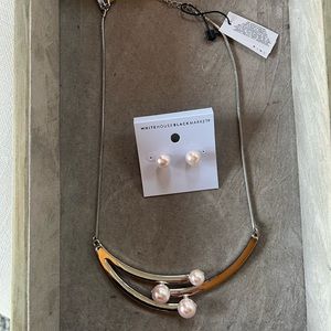 White House black market silver tone necklace and earrings $30